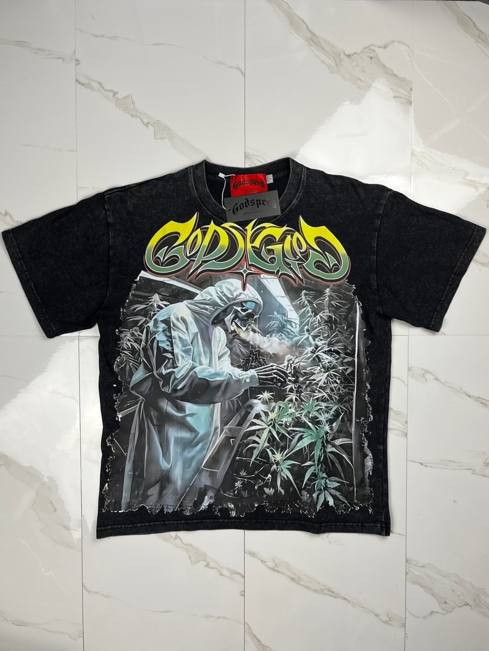 Godspeed Graphic Black T-Shirt with Bold Front and Back Art